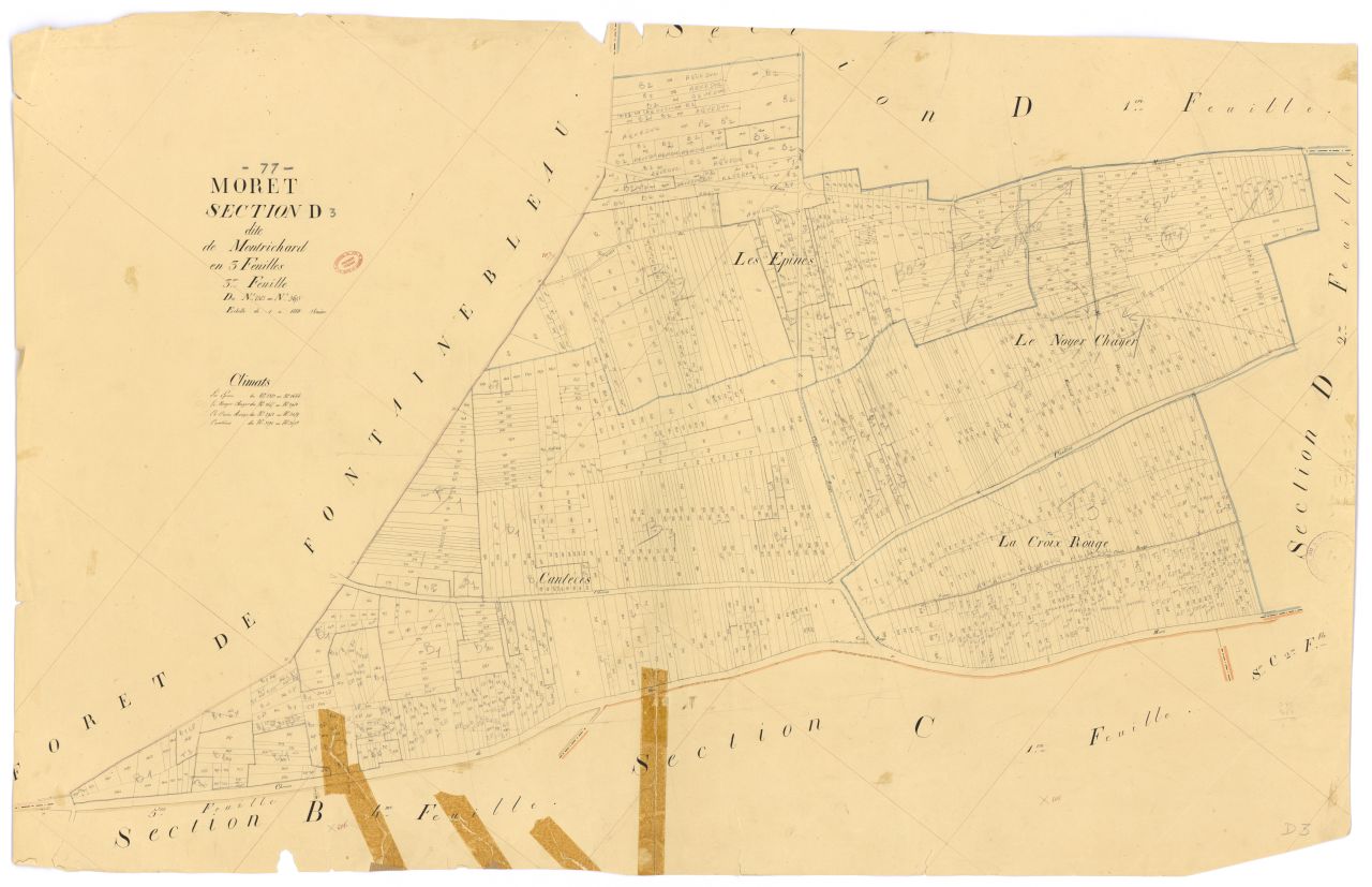 Section D dite de Montrichard, en 3 feuilles, 3eme feuille