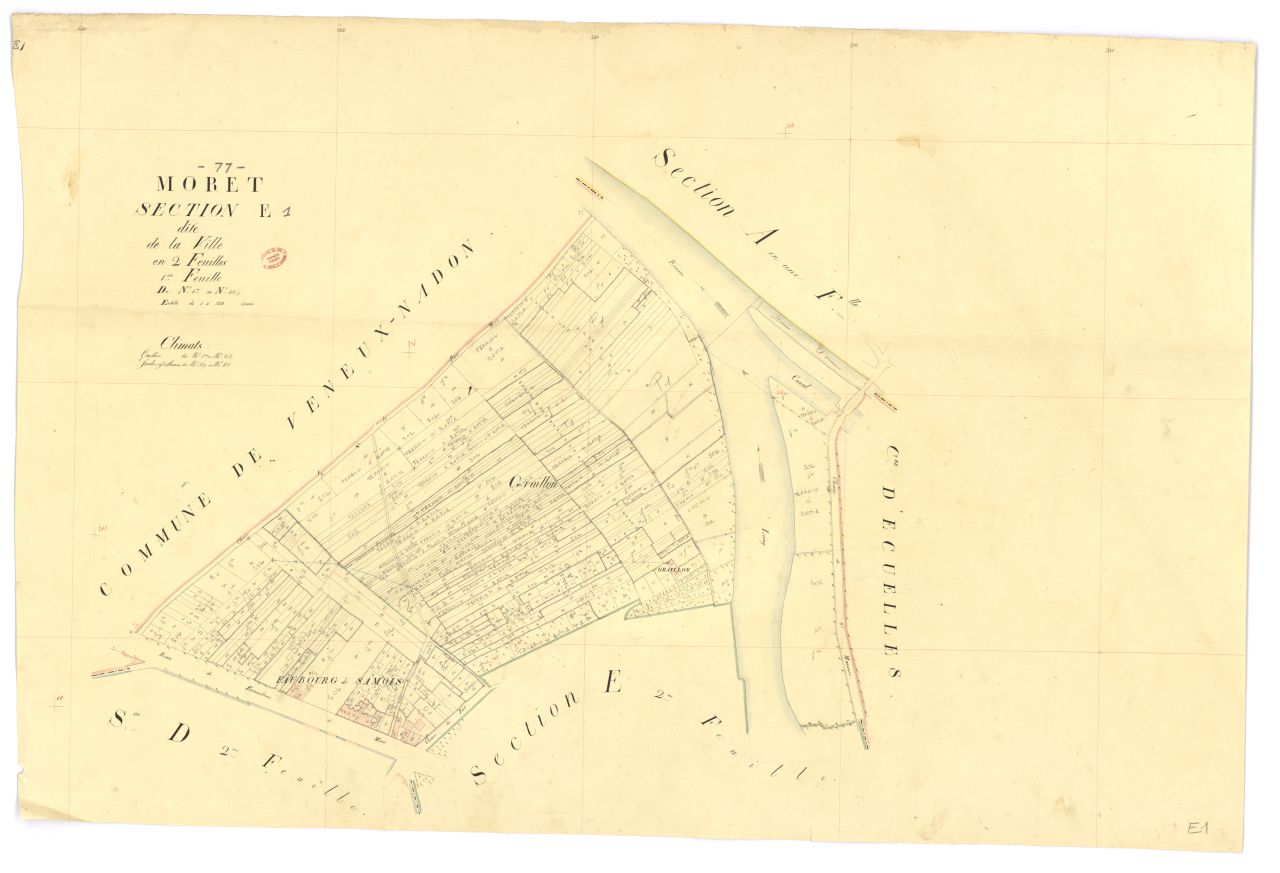 Section E dite de la Ville, en 3 feuilles, 1ere feuille