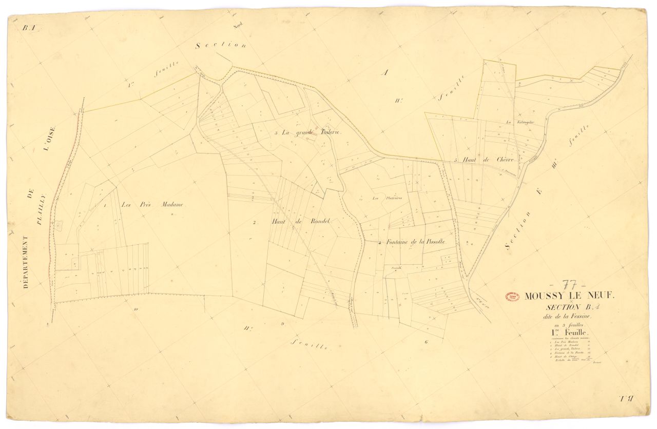 Section B dite de Fessine, en 3 feuilles, 1ere feuille