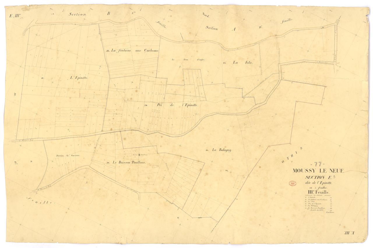 Section E dite de l'Epinette, en 3 feuilles, 3eme feuille