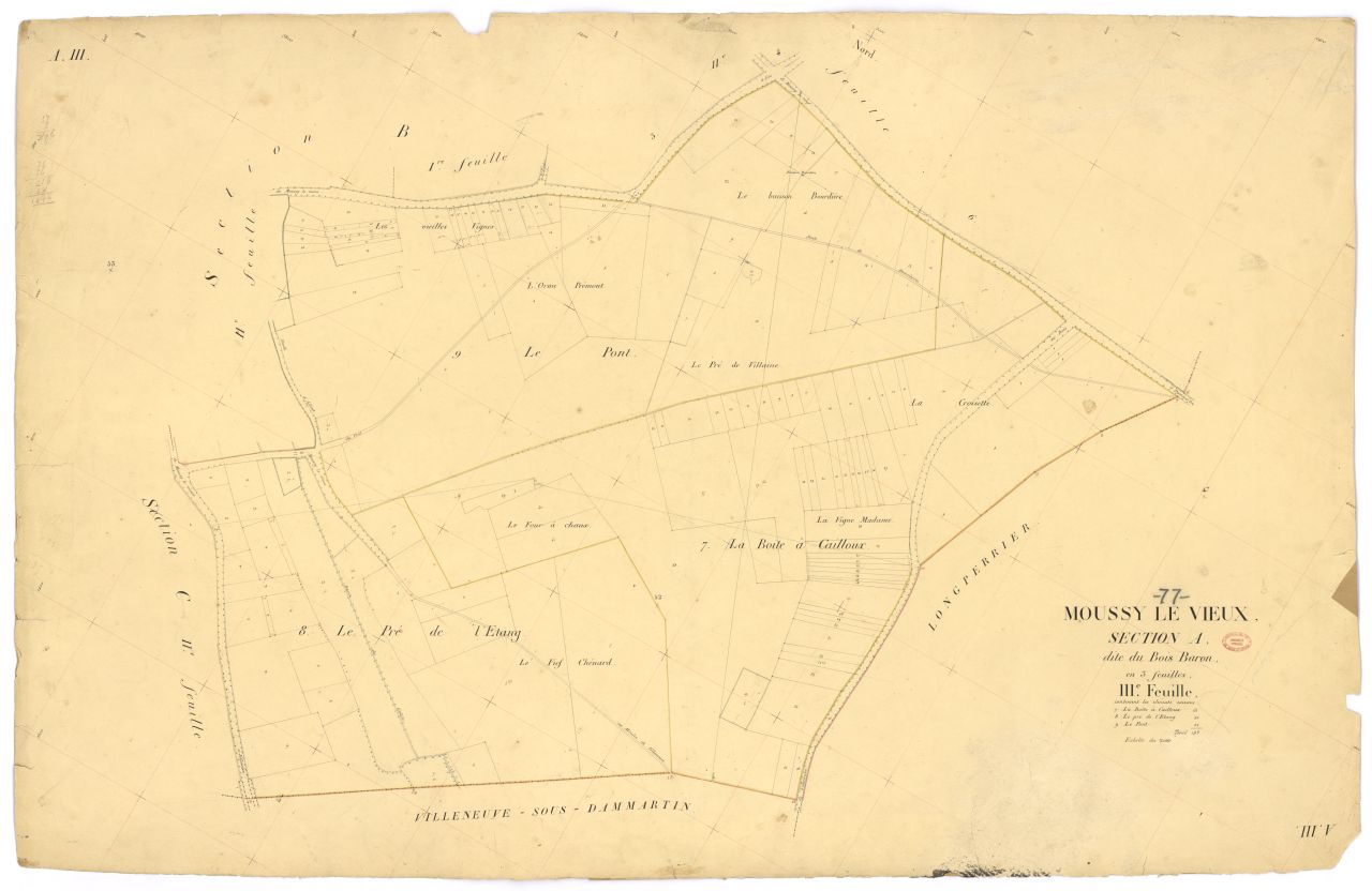 Section A dite du Bois-Baron, en 3 feuilles, 3eme feuille