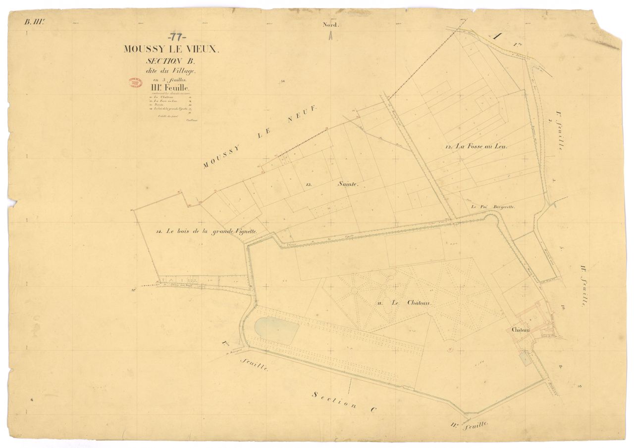 Section B dite du Village, en 3 feuilles, 3eme feuille