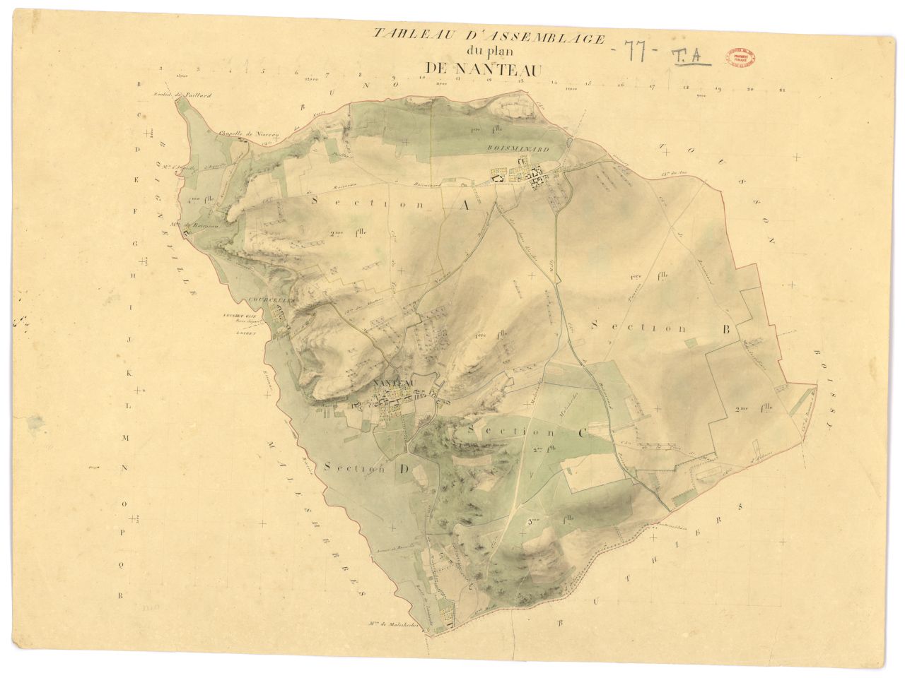 Tableau d'assemblage, 4 sections