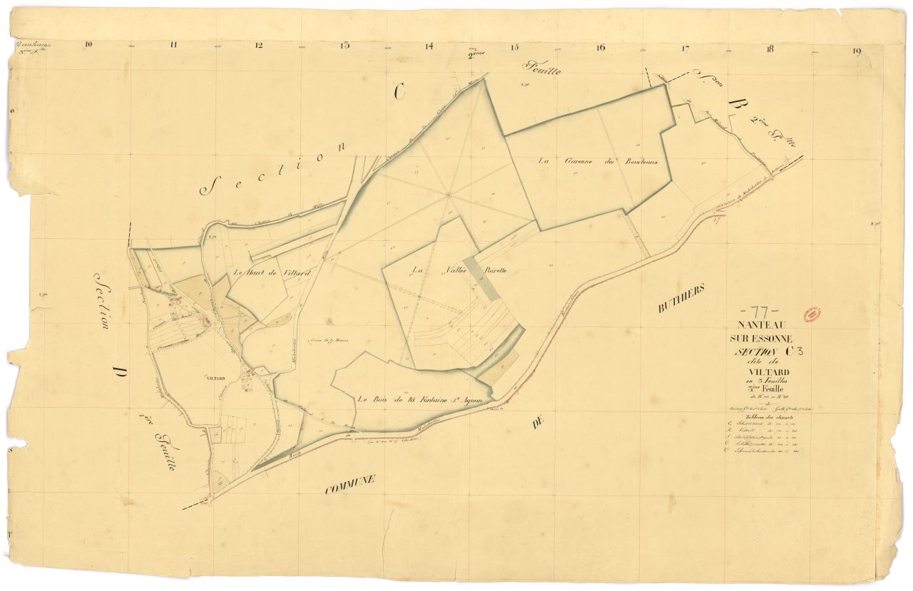 Section C dite de Viltard, en 3 feuilles, 3eme feuille