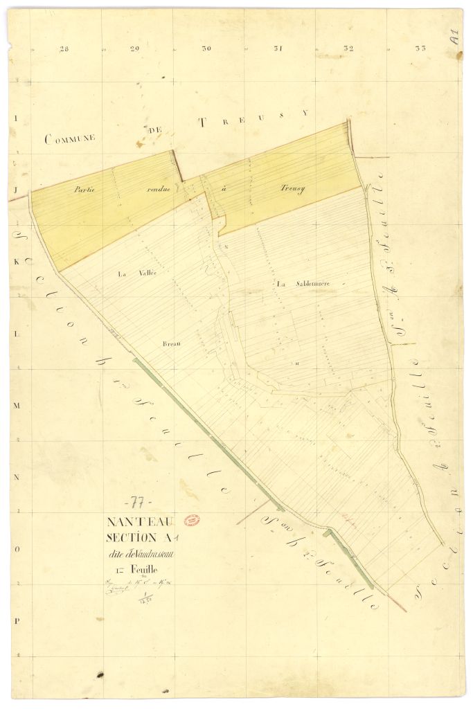Section A dite de Vaudrasseau, en 7 feuilles, 1ere feuille