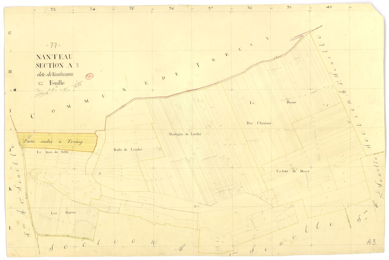Section A dite de Vaudrasseau, en 7 feuilles, 3eme feuille