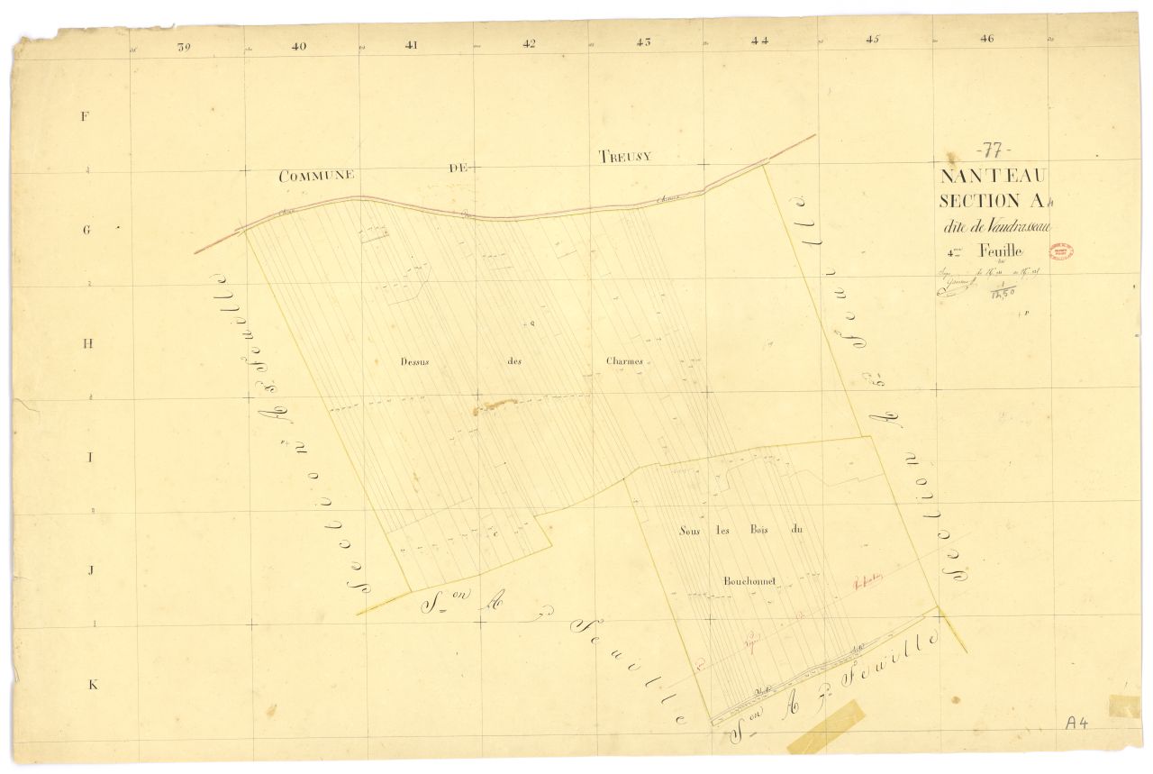 Section A dite de Vaudrasseau, en 7 feuilles, 4eme feuille