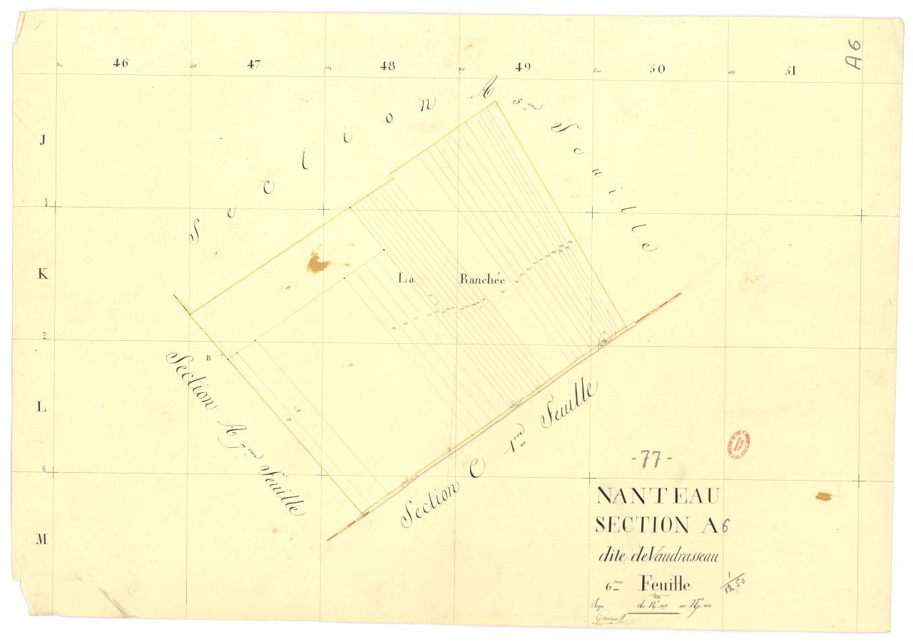 Section A dite de Vaudrasseau, en 7 feuilles, 6eme feuille