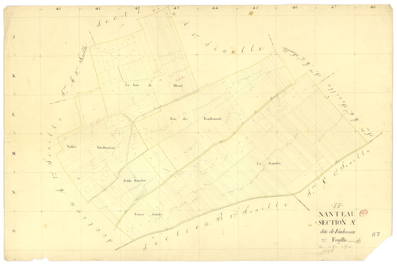 Section A dite de Vaudrasseau, en 7 feuilles, 7eme feuille