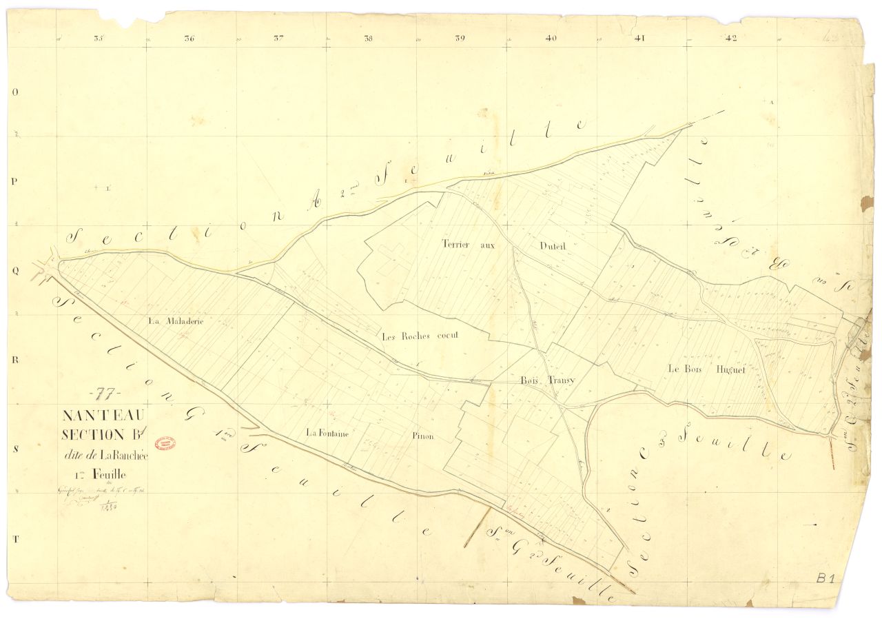 Section B dite de Ranclee, en 2 feuilles, 1ere feuille