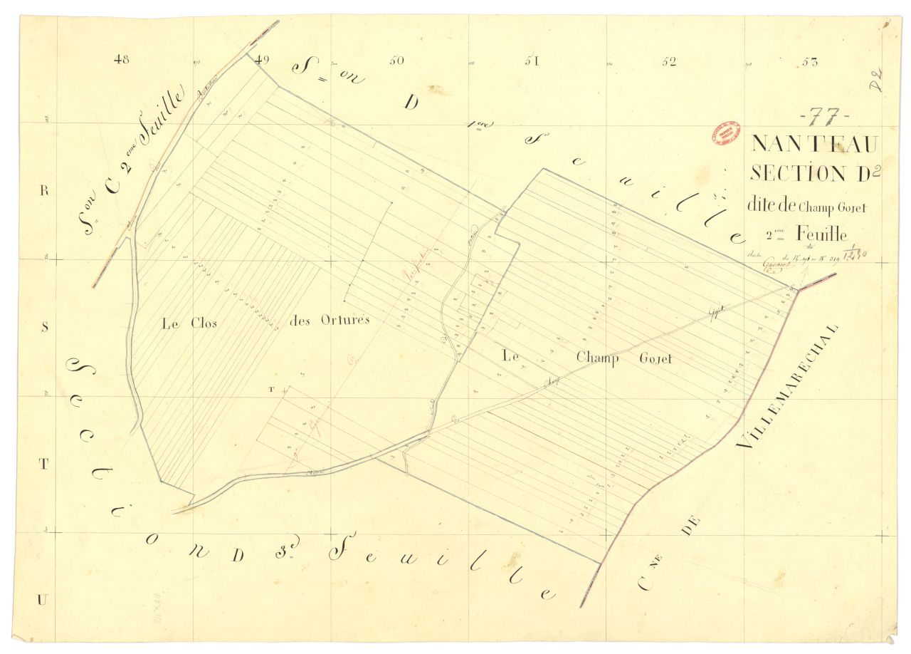 Section D dite du Champ-Gojet, en 3 feuilles, 2eme feuille