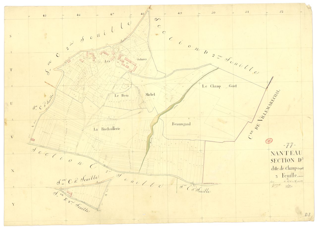 Section D dite du Champ-Gojet, en 3 feuilles, 3eme feuille