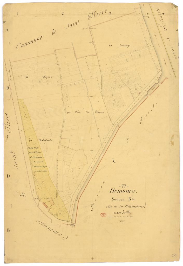 Section B dite de la Maladrerie, feuille unique