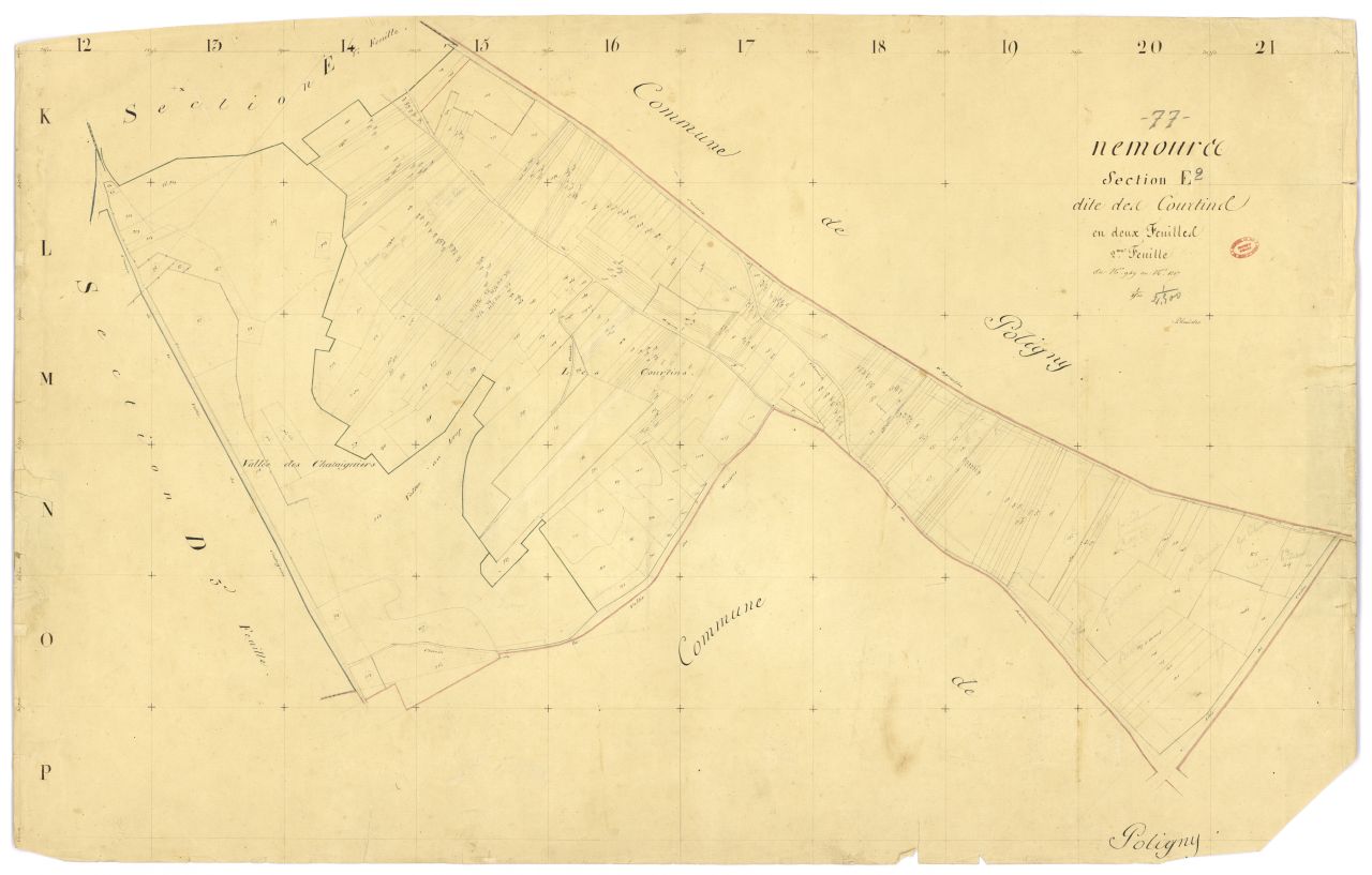 Section E dite des Courtines, en 2 feuilles, 2eme feuille