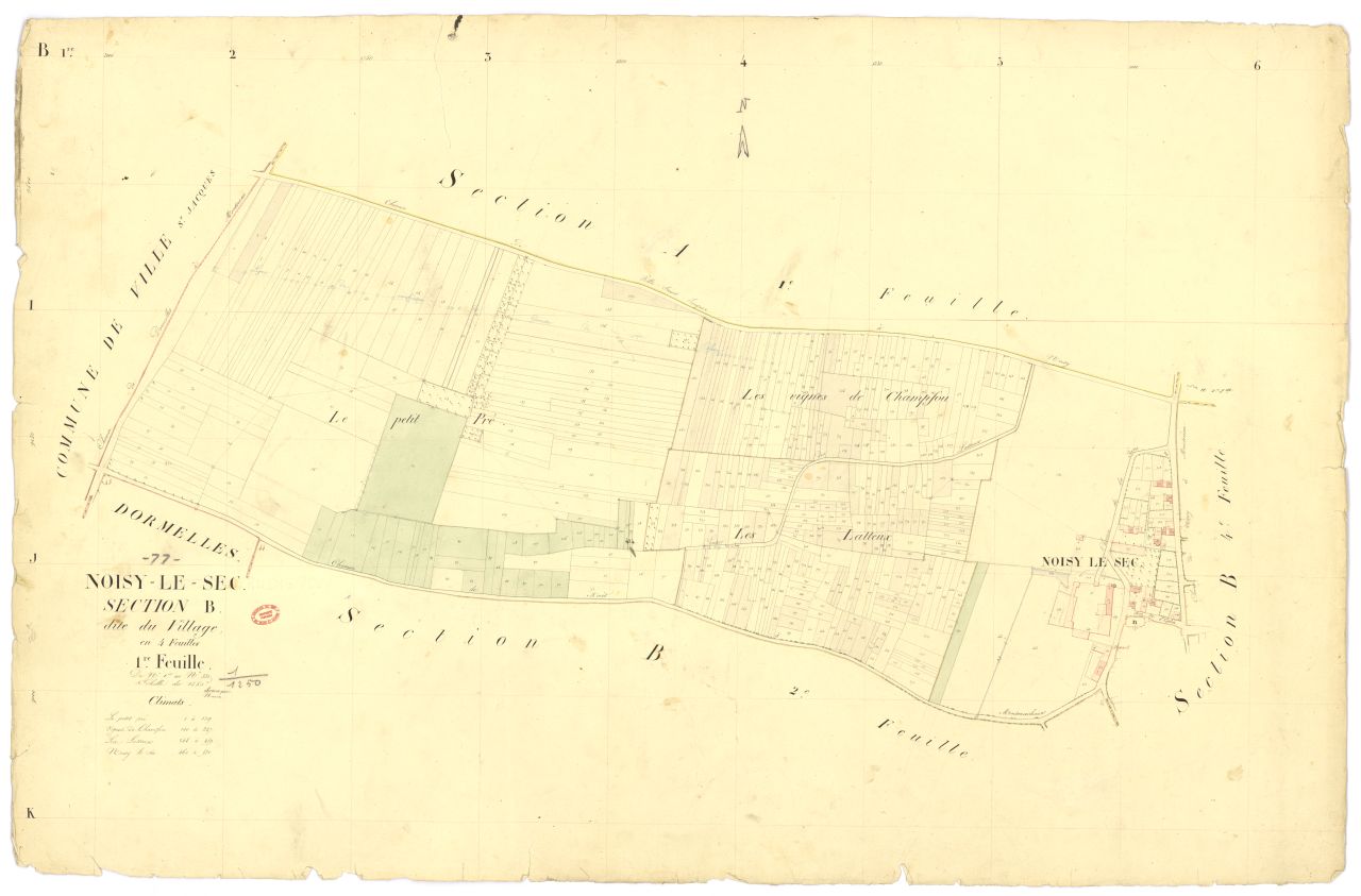 Section B dite du Village, en 4 feuilles, 1ere feuille