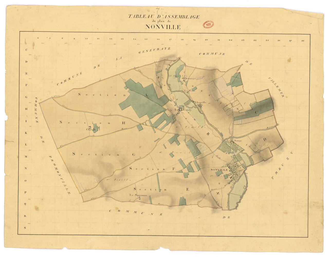 Tableau d'assemblage, 8 sections