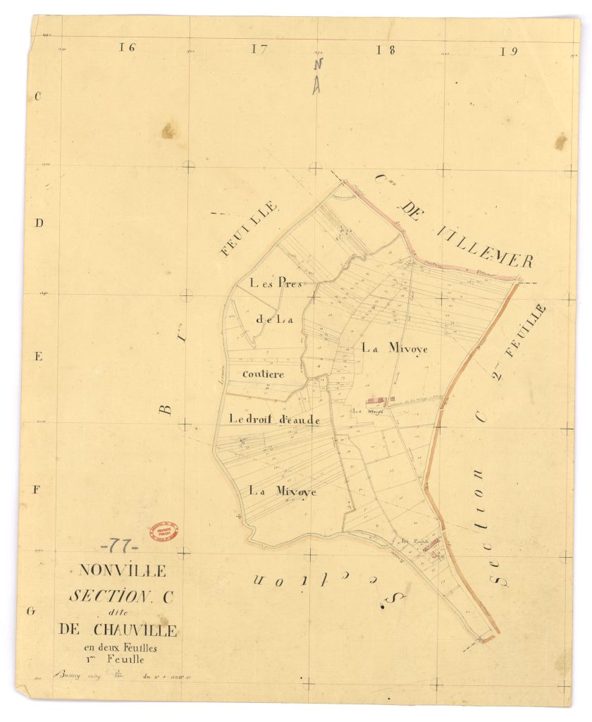 Section C dite de Chauville, en 2 feuilles, 1ere feuille