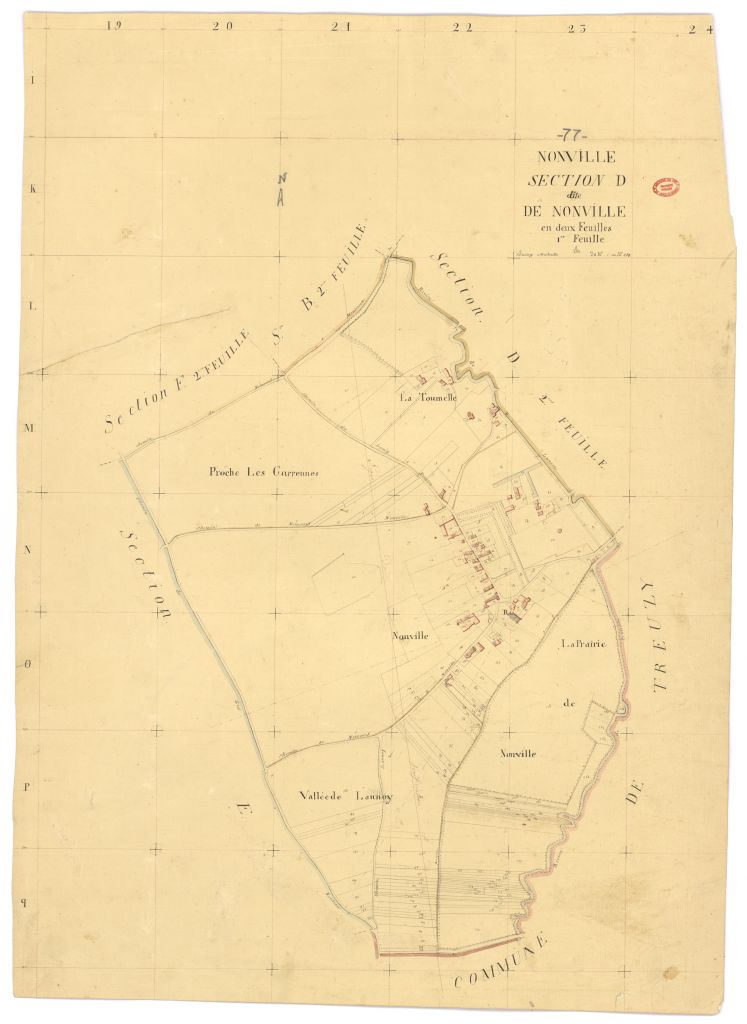 Section D dite de Nonville, en 2 feuilles, 1ere feuille