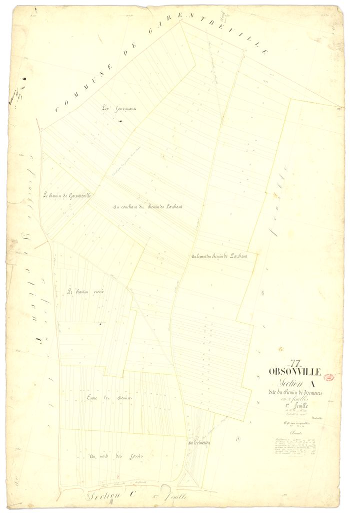 Section A dite du Chemin-de-Nemours, en 2 feuilles, 1ere feuille