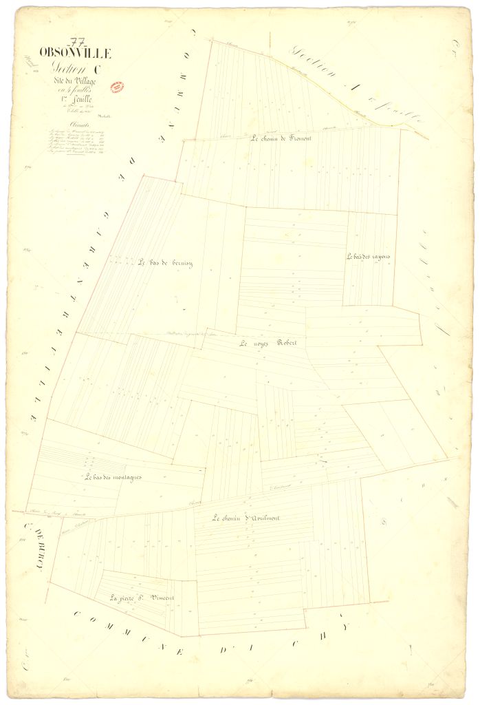Section C dite du Village, en 4 feuilles, 1ere feuille