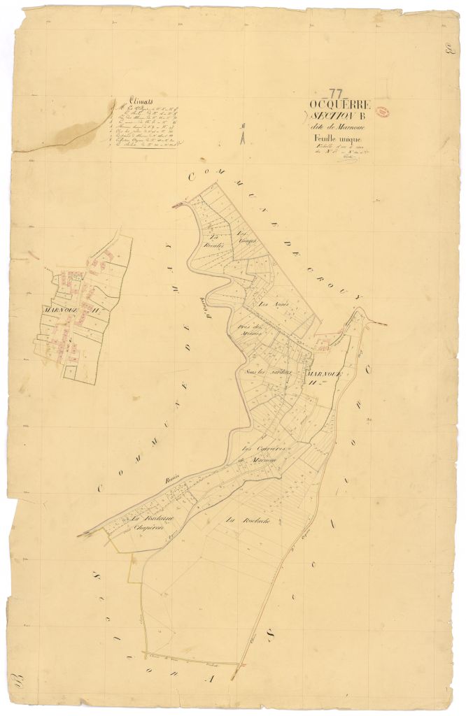 Section B dite de Marnoue, feuille unique