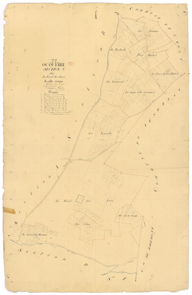 Section C dite du Fond-des-Nues, feuille unique