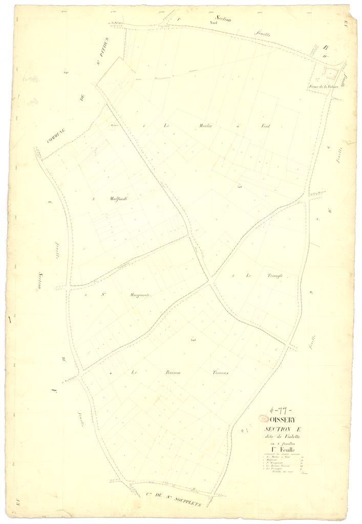 Section E dite de la Violette, en 3 feuilles, 1ere feuille
