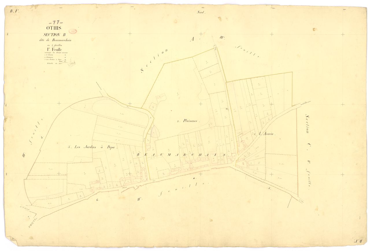 Section B dite de Beaumarchais, en 5 feuilles, 1ere feuille