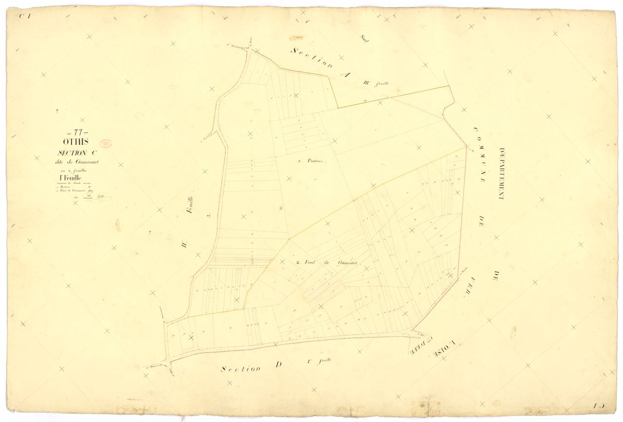 Section C dite de Guincourt, en 2 feuilles, 1ere feuille