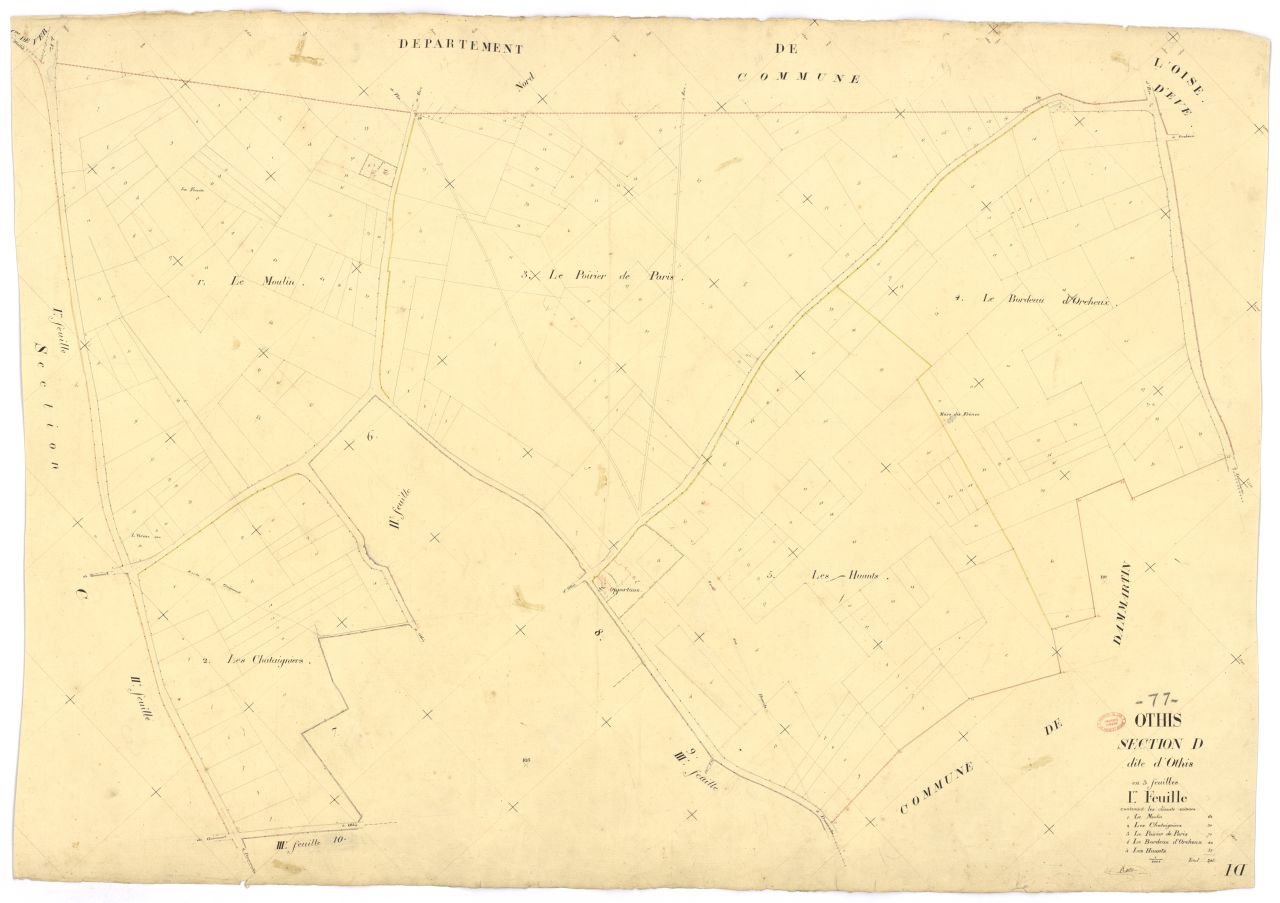 Section D dite d'Othis, en 3 feuilles, 1ere feuille