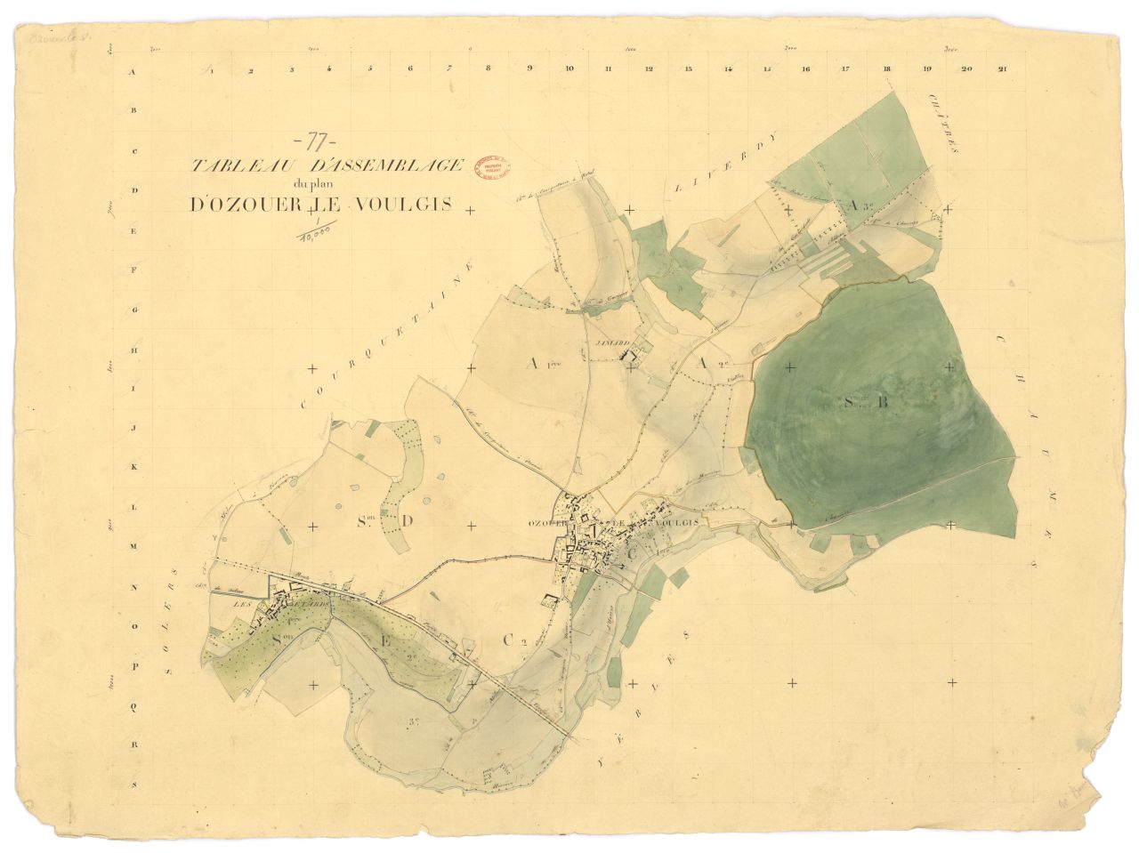 Tableau d'assemblage, 5 sections