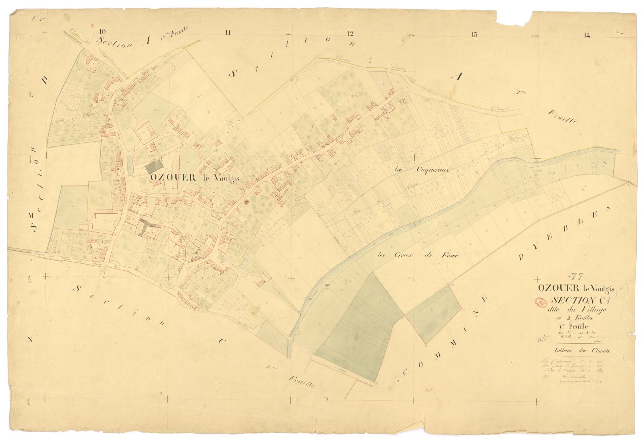 Section C dite du Village, en 2 feuilles, 1ere feuille