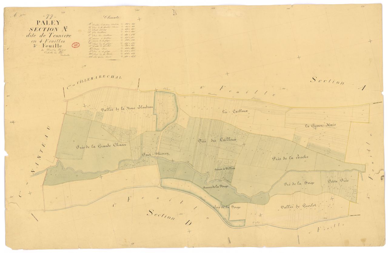 Section A dite de Tesniere, en 4 feuilles, 3eme feuille