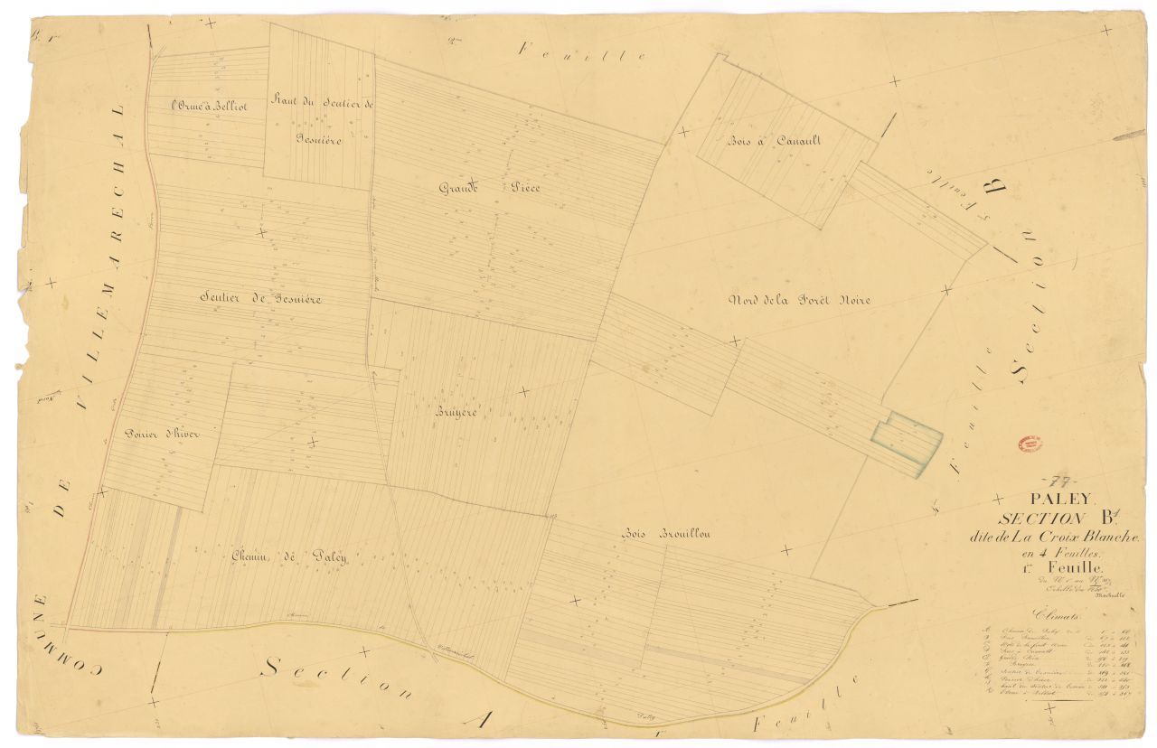 Section B dite de la Croix-Blanche, en 4 feuilles, 1ere feuille