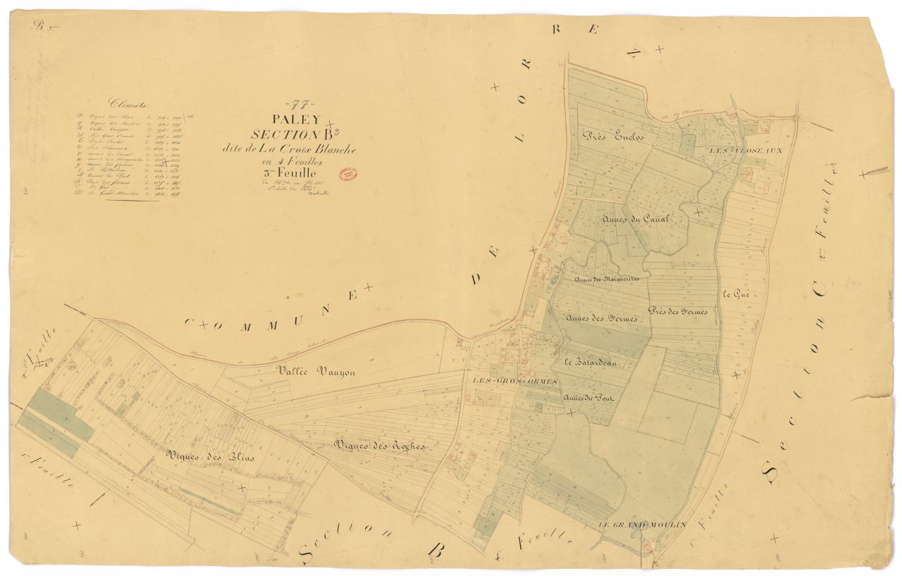 Section B dite de la Croix-Blanche, en 4 feuilles, 3eme feuille