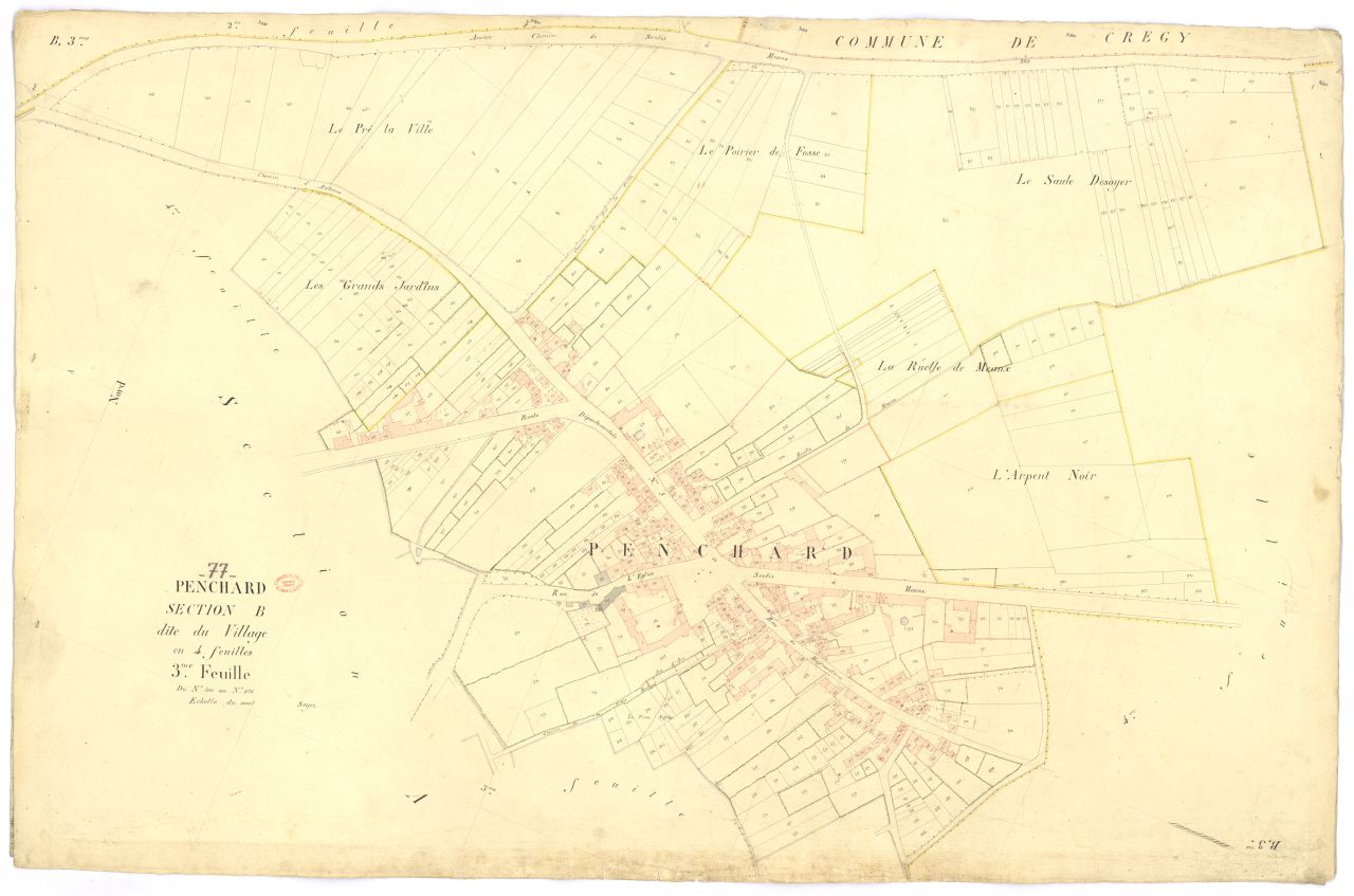 Section B dite du Village, en 4 feuilles, 3eme feuille