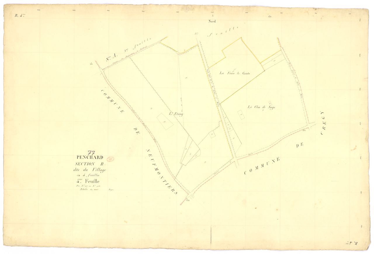 Section B dite du Village, en 4 feuilles, 4eme feuille