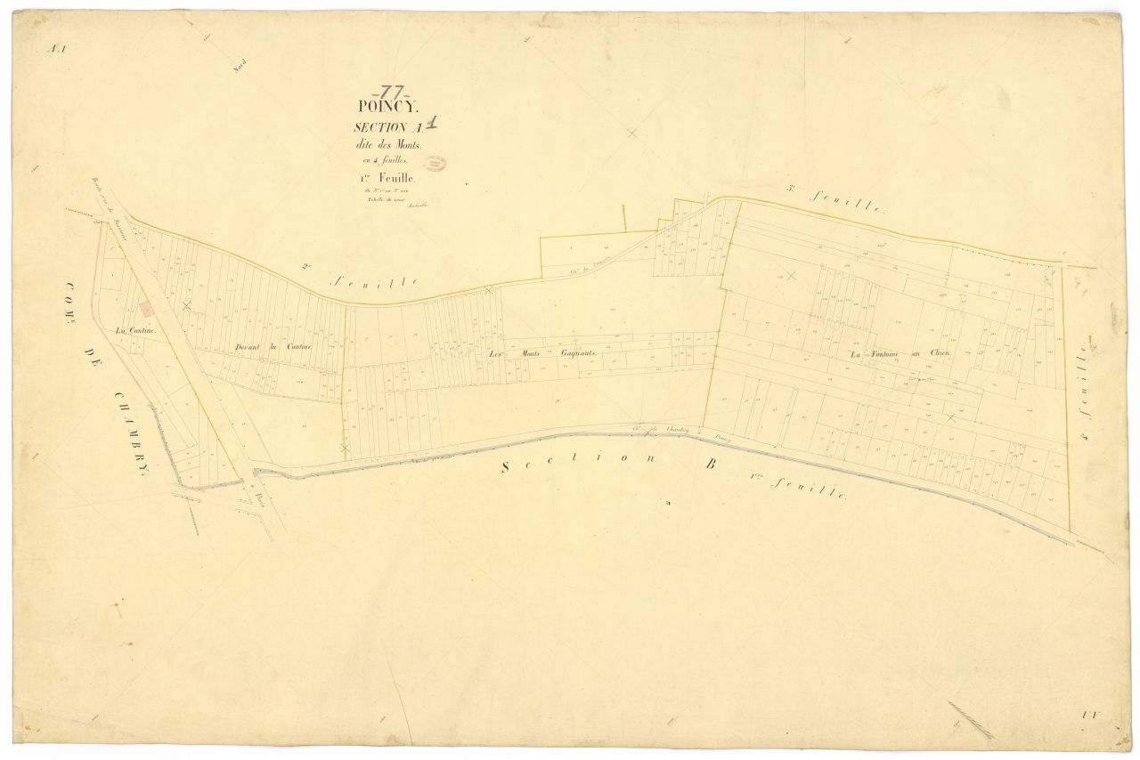 Section A dite des Monts, en 4 feuilles, 1ere feuille
