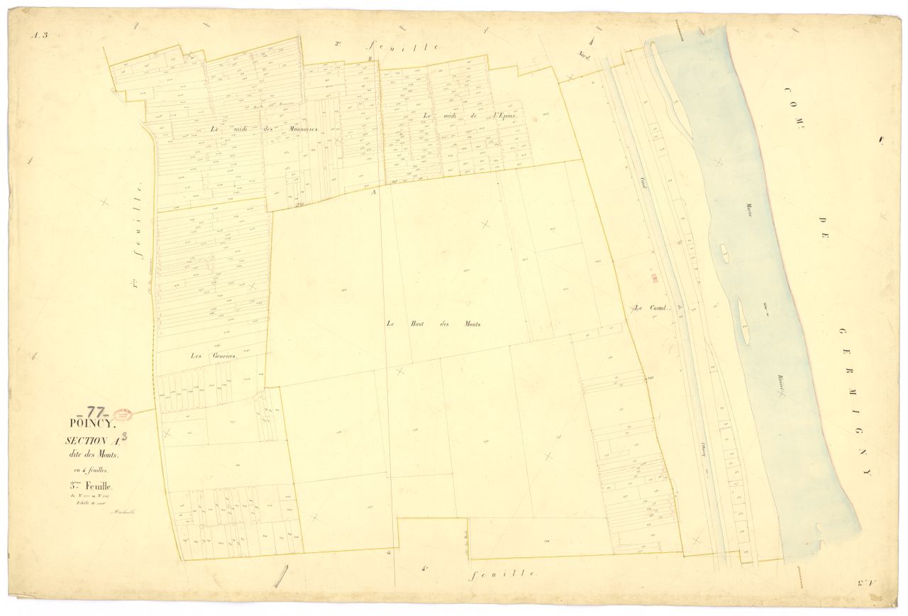 Section A dite des Monts, en 4 feuilles, 3eme feuille