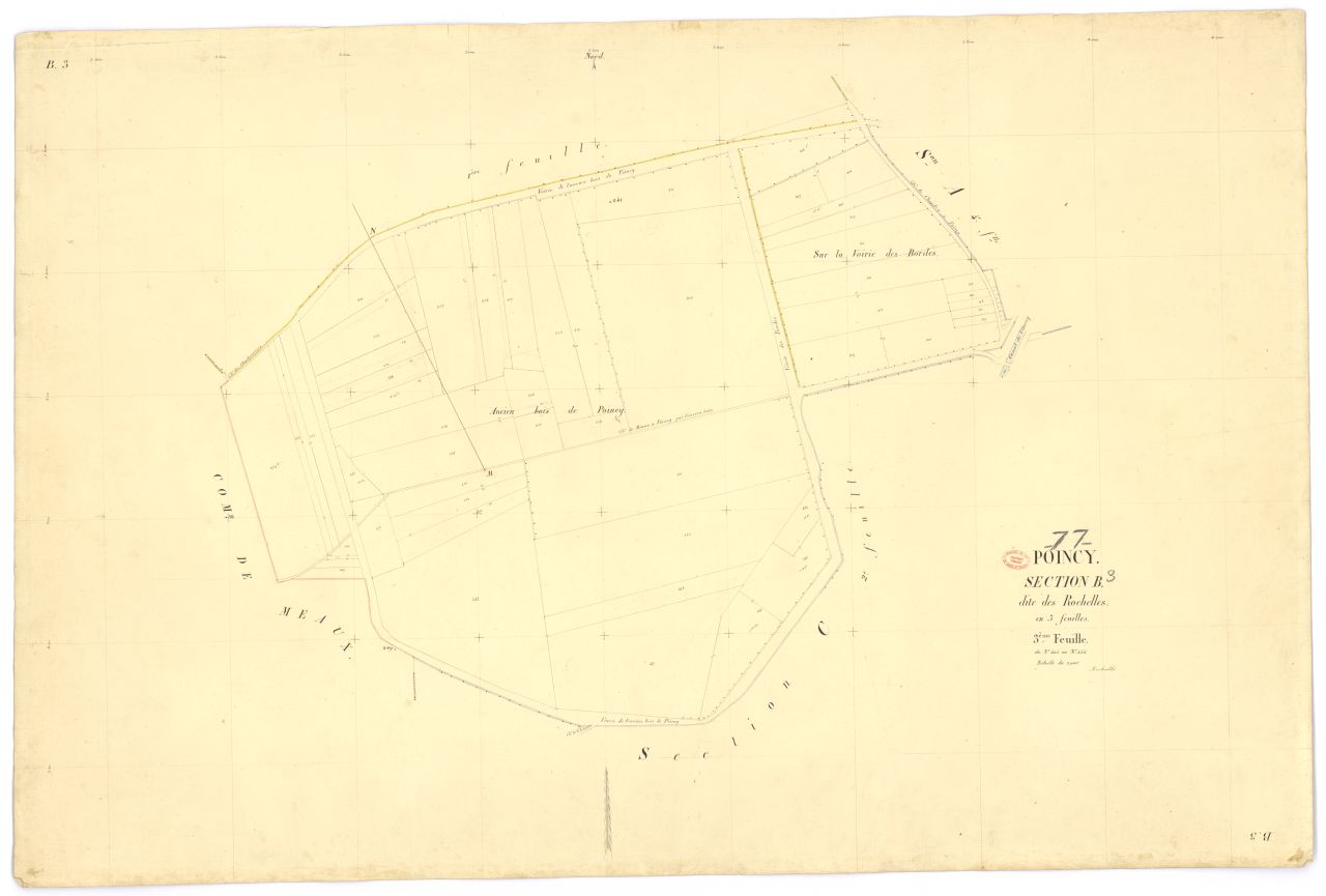 Section B dite de Rochelles, en 3 feuilles, 3eme feuille
