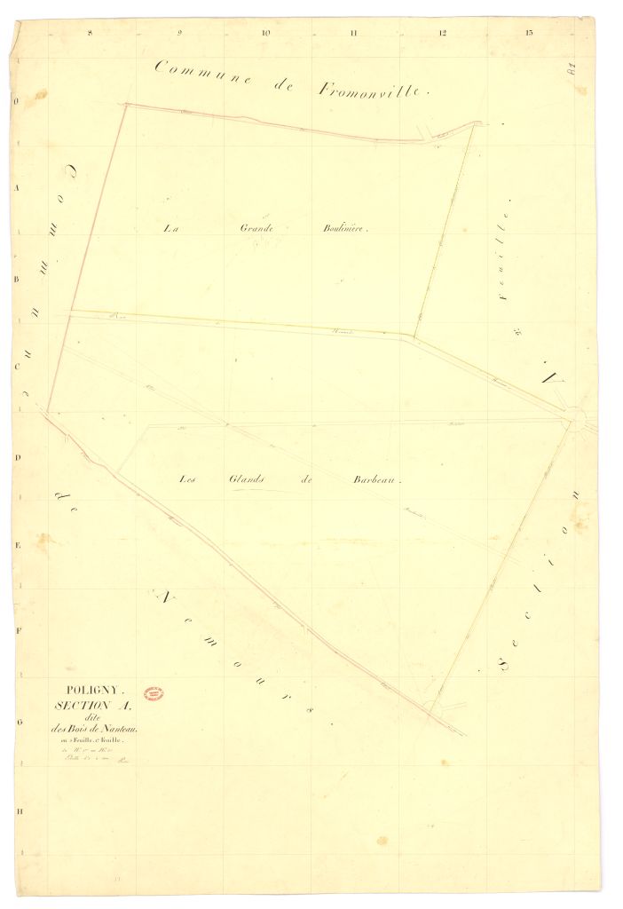 Section A dite des Bois-de-Nanteau, en 5 feuilles, 1ere feuille