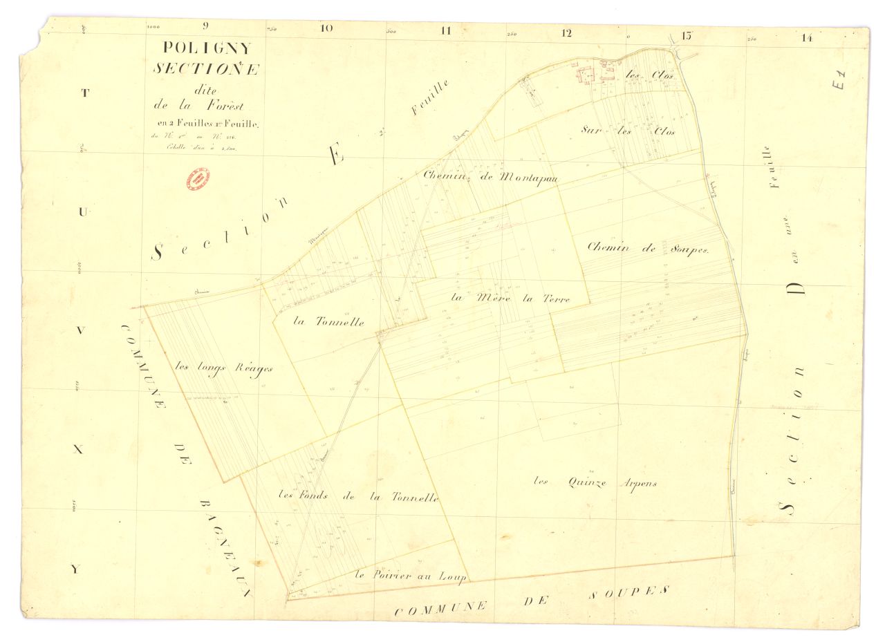Section E dite de la For�t, en 2 feuilles, 1ere feuille