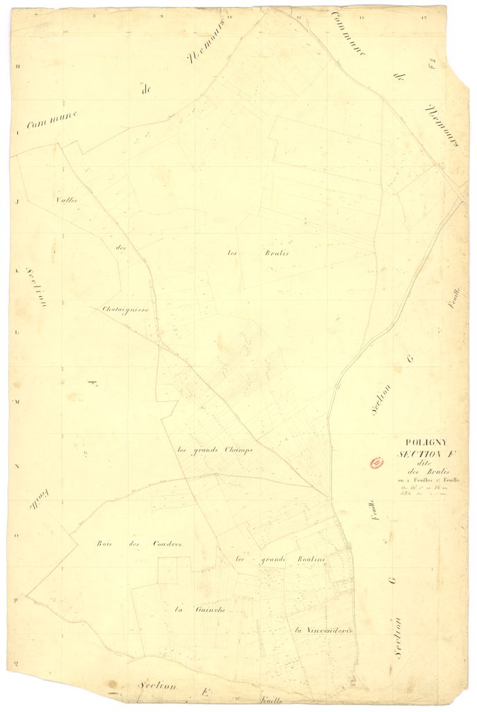 Section F dite des Br�lis, en 2 feuilles, 1ere feuille