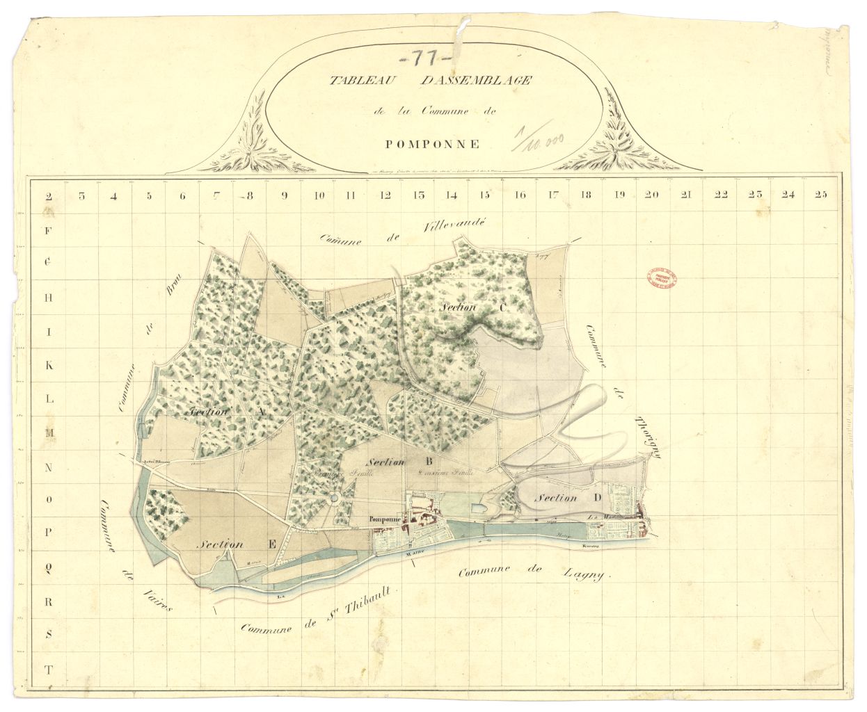 Tableau d'assemblage, 5 sections
