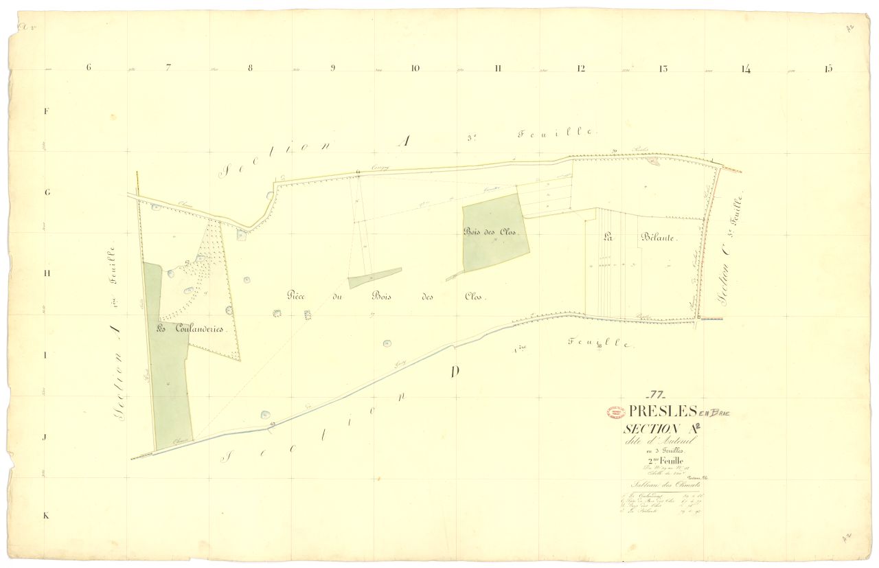 Section A dite d'Auteuil, en 3 feuilles, 2eme feuille