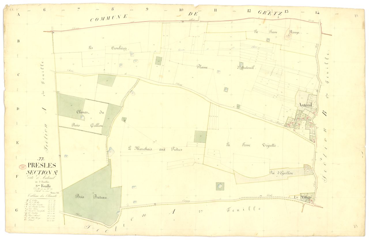 Section A dite d'Auteuil, en 3 feuilles, 3eme feuille