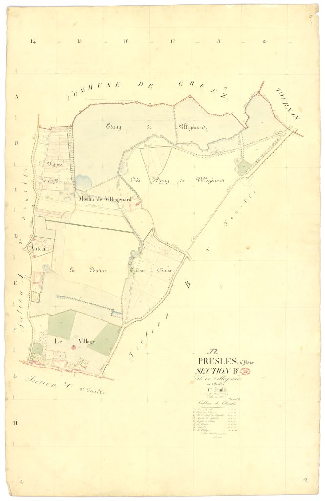 Section B dite de Villegenard, en 4 feuilles, 1ere feuille