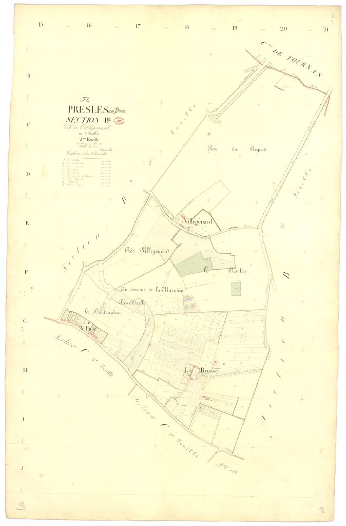 Section B dite de Villegenard, en 4 feuilles, 2eme feuille