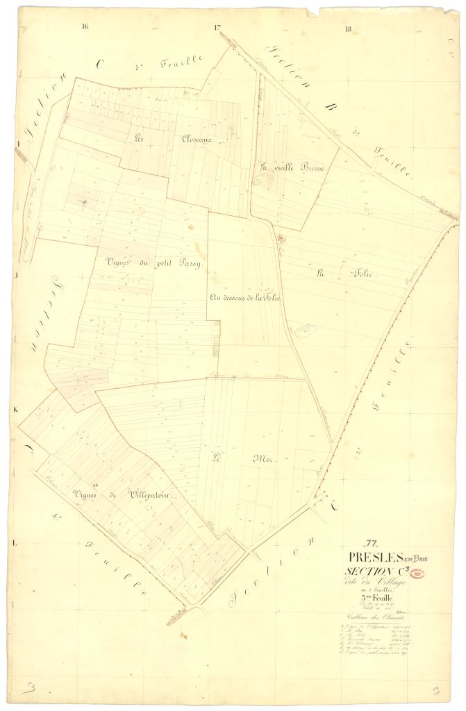 Section C dite du Village, en 5 feuilles, 3eme feuille