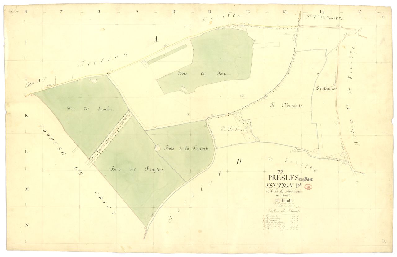 Section D dite de la Fonderie, en 2 feuilles, 1ere feuille